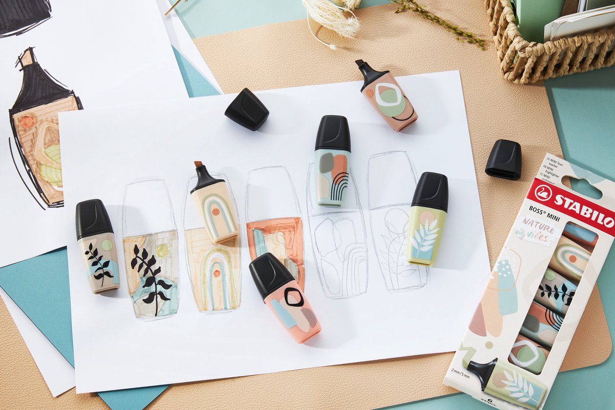 STABILO BOSS MINI NATUREvibes Markeerstiften – Etui met 6 Kleuren – foto 4