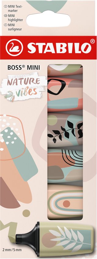 STABILO BOSS MINI NATUREvibes Markeerstiften – Etui met 6 Kleuren