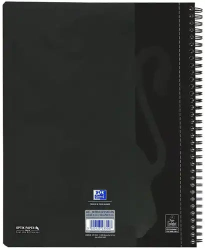 Oxford Collegeblok A4+ zwart open – 180 pagina's Optik Paper